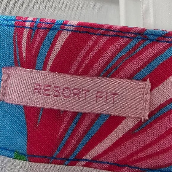 NWOT Lilly Pulitzer Blue Pink Resort Fit Beach Vacation Cropped Pants10 - Picture 12 of 16